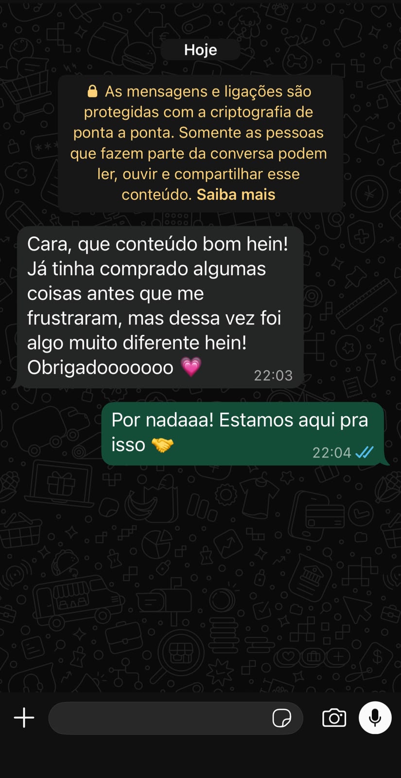 Depoimento de cliente